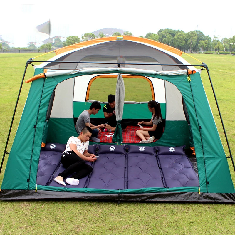 Two Bedroom One Living Room Large Size Canvas Big Outdoor Waterproof Large Family Tents Camping For  2 12 Persons