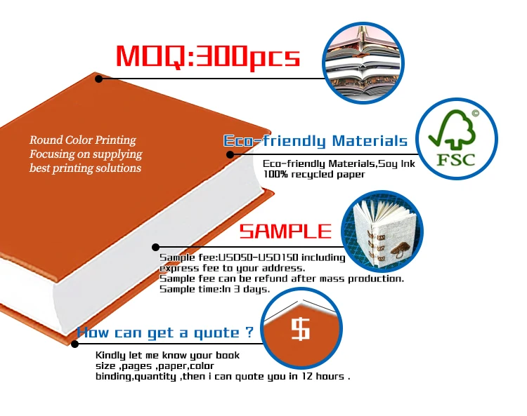 Professional Book Print High Quality Customized Design Softcover Book English Brochure