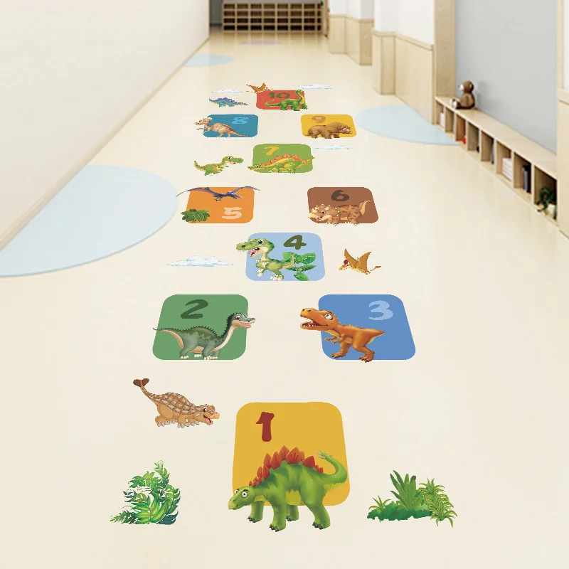 kids bedroom decor 3d cartoon dinosaur floor stickers