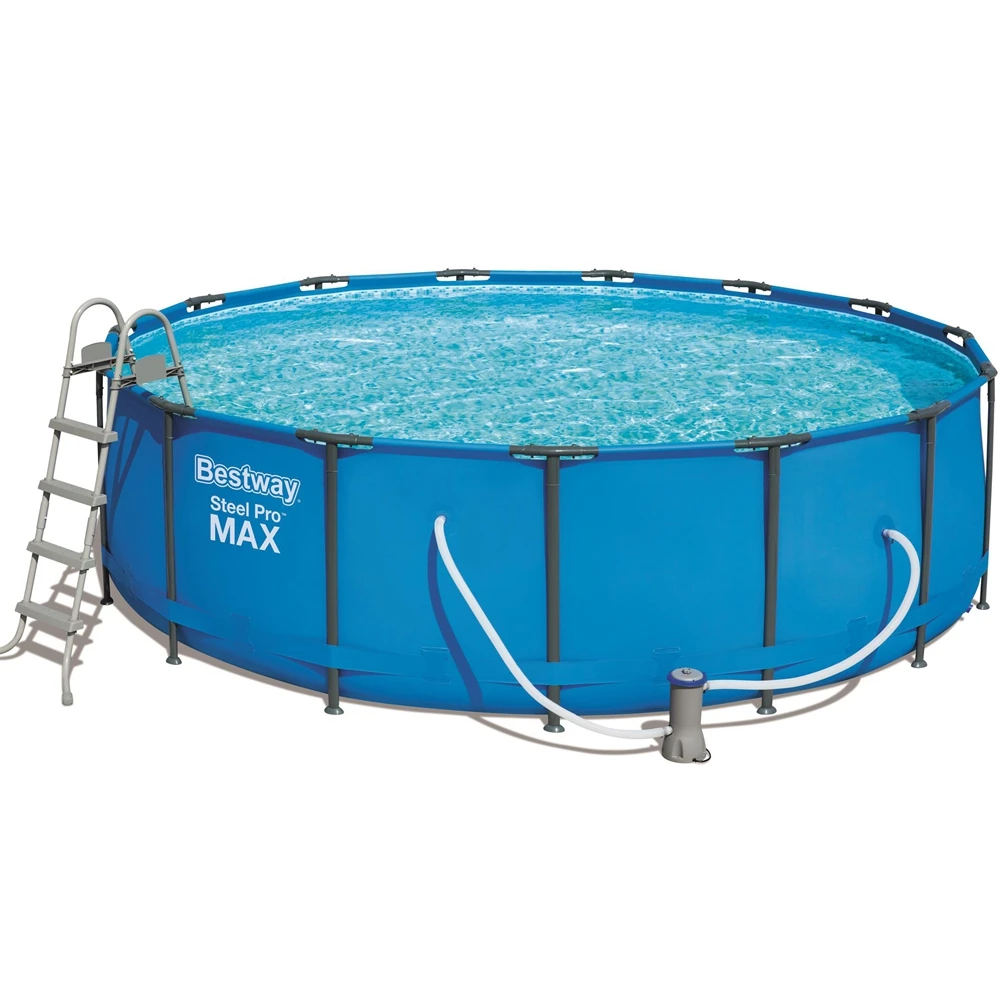 Bestway Round Steel Pro Max 15 FTX48 IN Above Ground Plastic Pool Stainless Steel Frame Pools Set For Sale