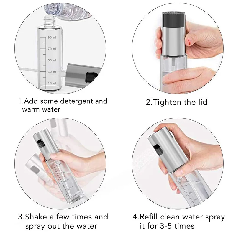 Oil Sprayer Set with Brush/Funnel Spray Bottle Pump Alcohol Sauce Vinegar Olive for Cooking Salad BBQ Kitchen