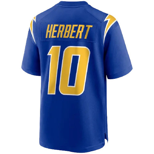 Custom Stitched NF Los Angeles American Football Uniform Charger Shirts #10 Justin Herbert Limited Jersey