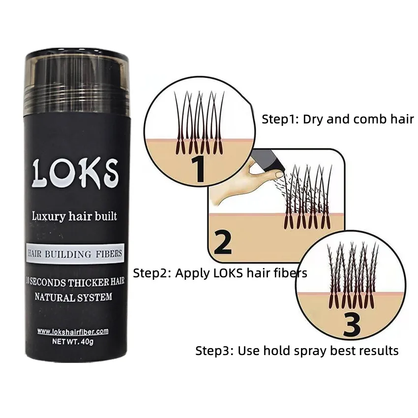 Hot Sale High Quality Men Hair Instantly Keratin Real Hair Fiber Powder Spray Loss Treatment Hair Building Growth Fibers