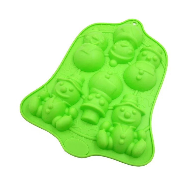 
MB060 Lovely Snowman Shape Silicone Cake Baking Pan Christmas Series Silicone Cake Mold 