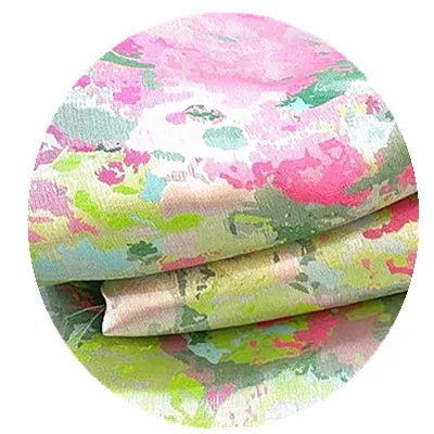 Soft Smooth Colorful Polyester Materials Brocade Jacquard Fabric for Dresses & Hometextile Fabrics