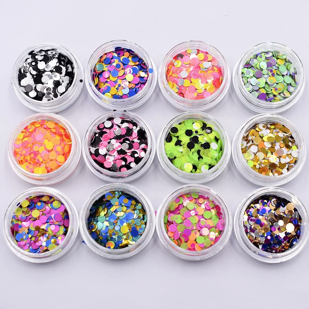 1mm 2mm 3mm black and white mixes dots  Glitter for nail  body