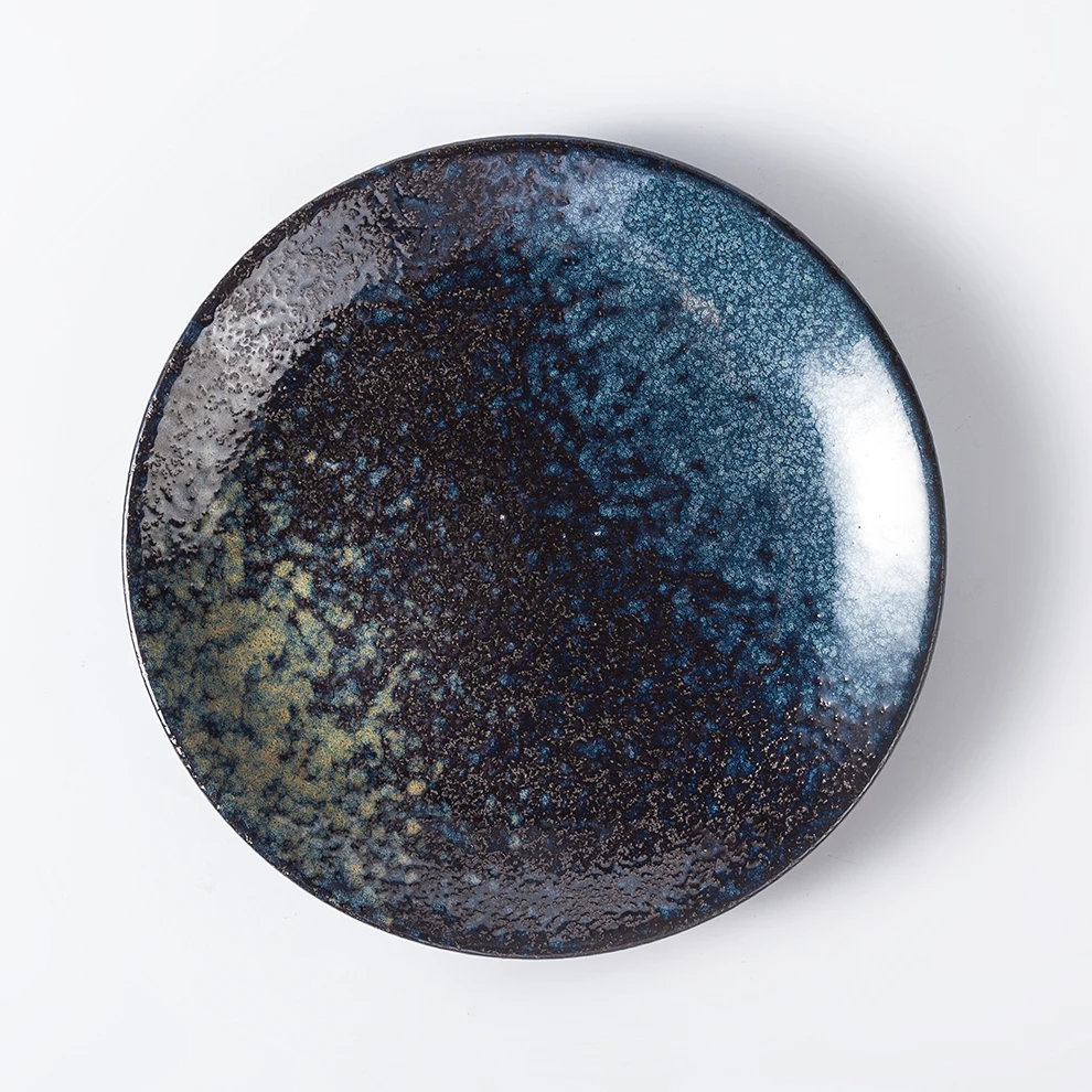 High repurchase rate YAYU kiln changing decorative round dish porcelain serving tableware ceramic japanese style dinner plate