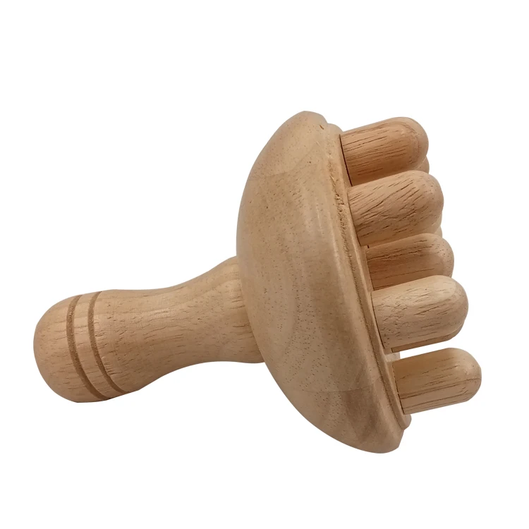 Wooden massage comb point massage claw head meridian dredging full wooden handle anti hair loss health care household massager