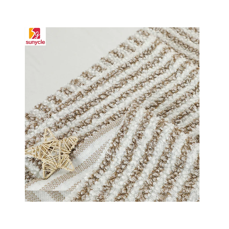 100% Polyester Women Clothes Micro Single Side Striped Sherpa Teddy Bear For Plush Toy Faux Fur Fabric