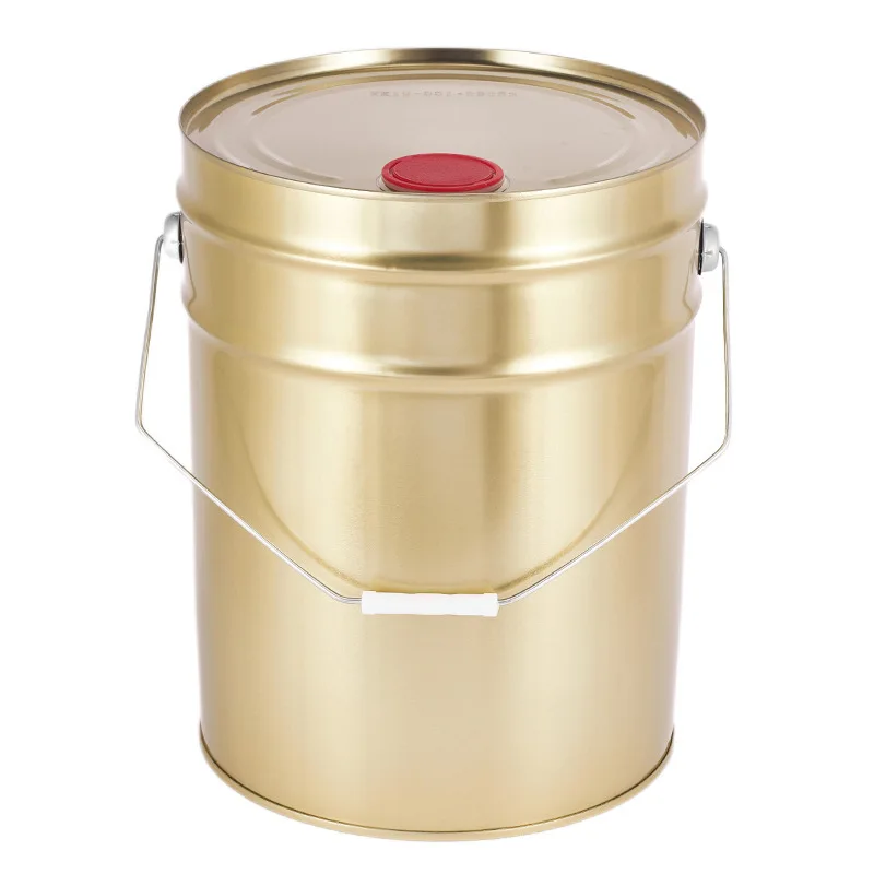 empty  20L 5gallon tight head closed Metal Gold Bucket For Paint Tin Bucket Jerry Can With Spout Lid