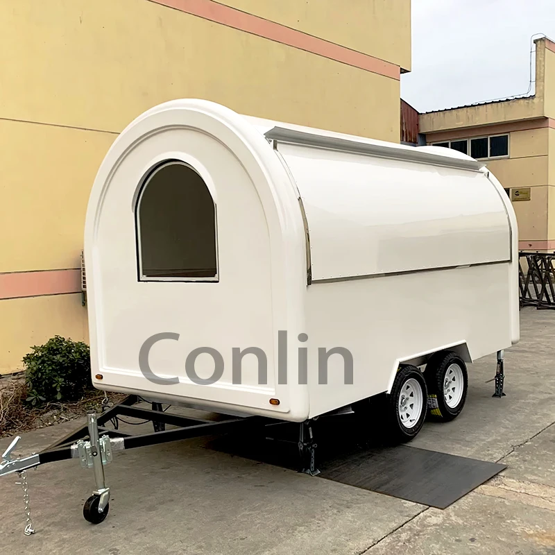 Beautiful Durable Food Trailer For Doing Pancakes Food Cart With Refrigerator Pizza Food Truck Bakery For Sale