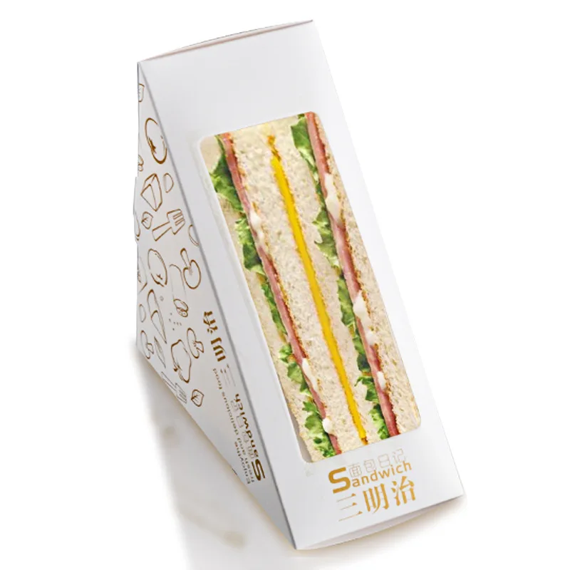 Cheap Triangle Sandwich Cake Box For Food Store Supermarket Bakery Packaging