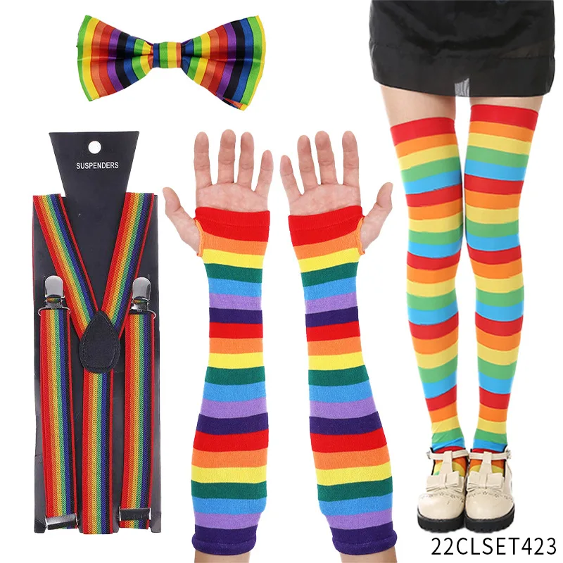 Halloween Clown Costume Set Clown Accessories for Adults Clown Parties Circus Carnivals Pretend Play