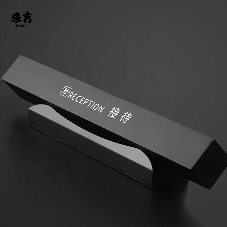 
hotel reception card cashier sign customized aluminum alloy table card creative design 