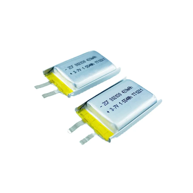KC Certified Li-ion Lithiumion Battery Pack 3.7V 802030 420mAh for Wearable Item Rechargeable Li-polymer Battery Manufacturer