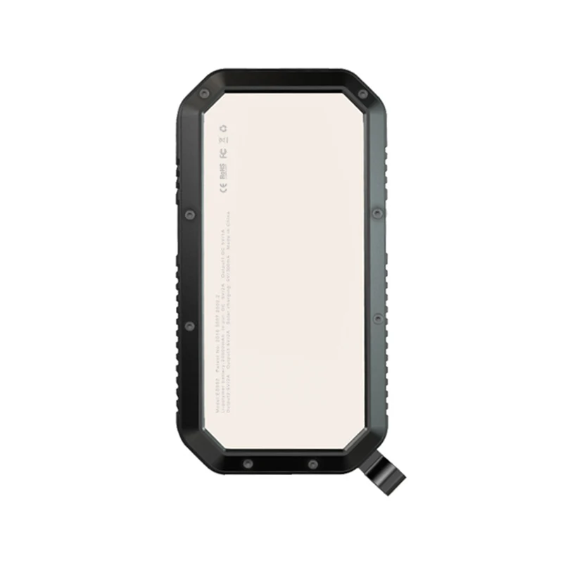 Wireless solar mobile 20000 mAh power bank with ipx5