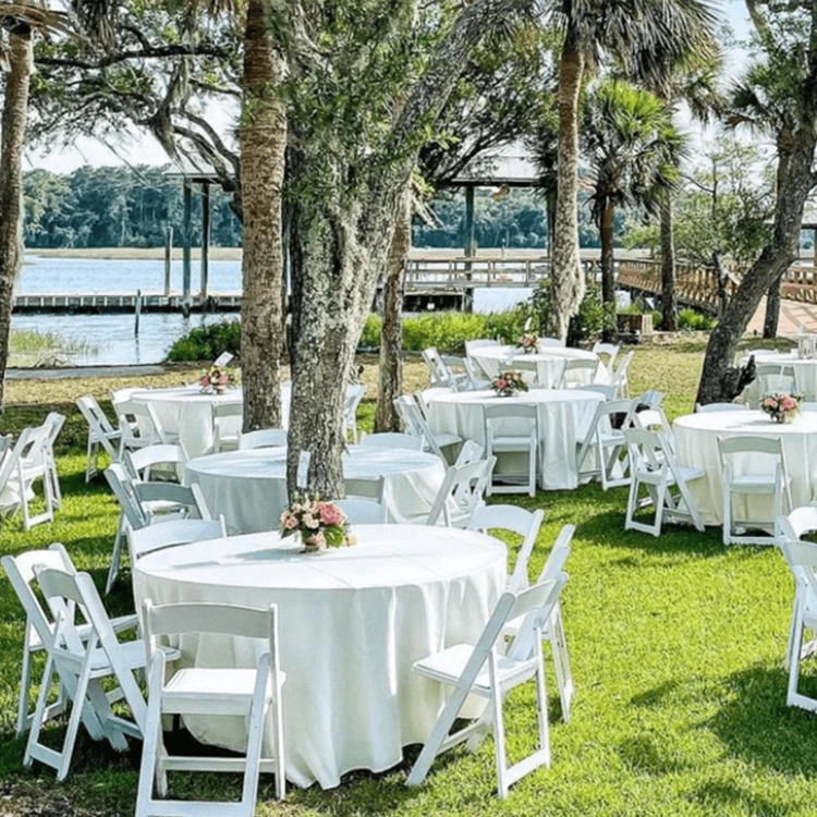 Plastic Resin  White Folding Chairs for Events  Wedding Party Chair  Banquet Foldable Outdoor Furniture Garden Chair