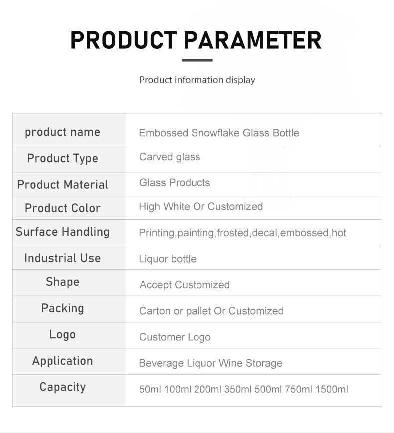 
wholesale price liquor/alcohol/spirit glass bottle 