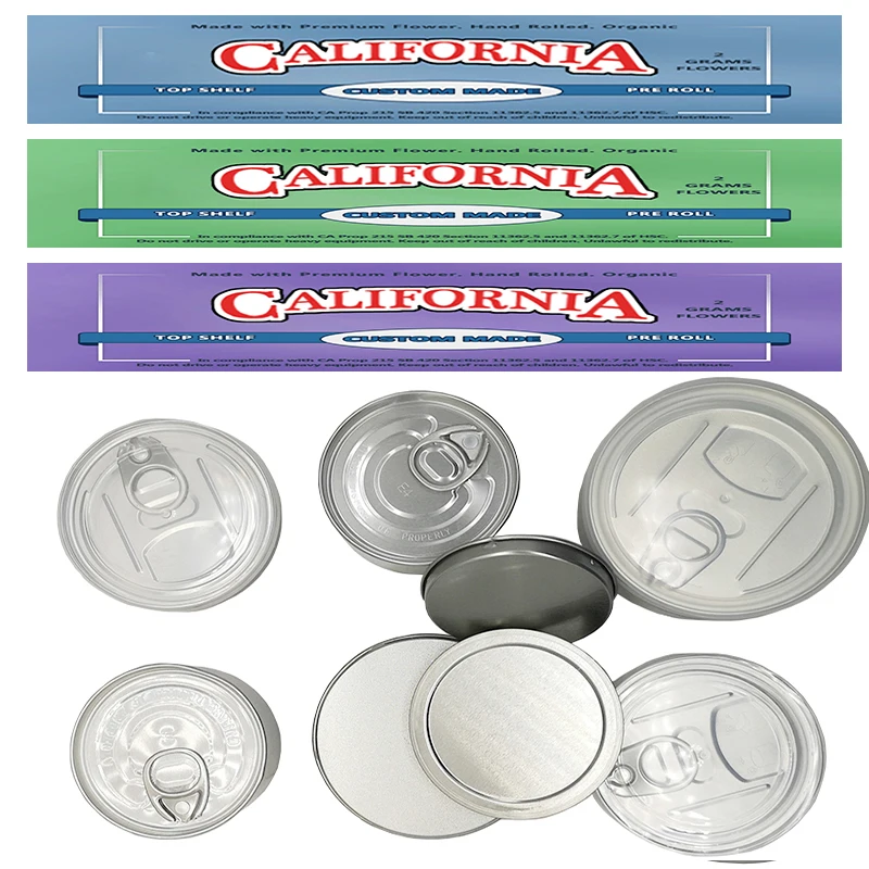 
Easy Pull Ring To Open Childrenproof Hand seal-able 3.5 g Airtight Food packing Cans Custom Printing Stickers Dry Herb Tin Cans 