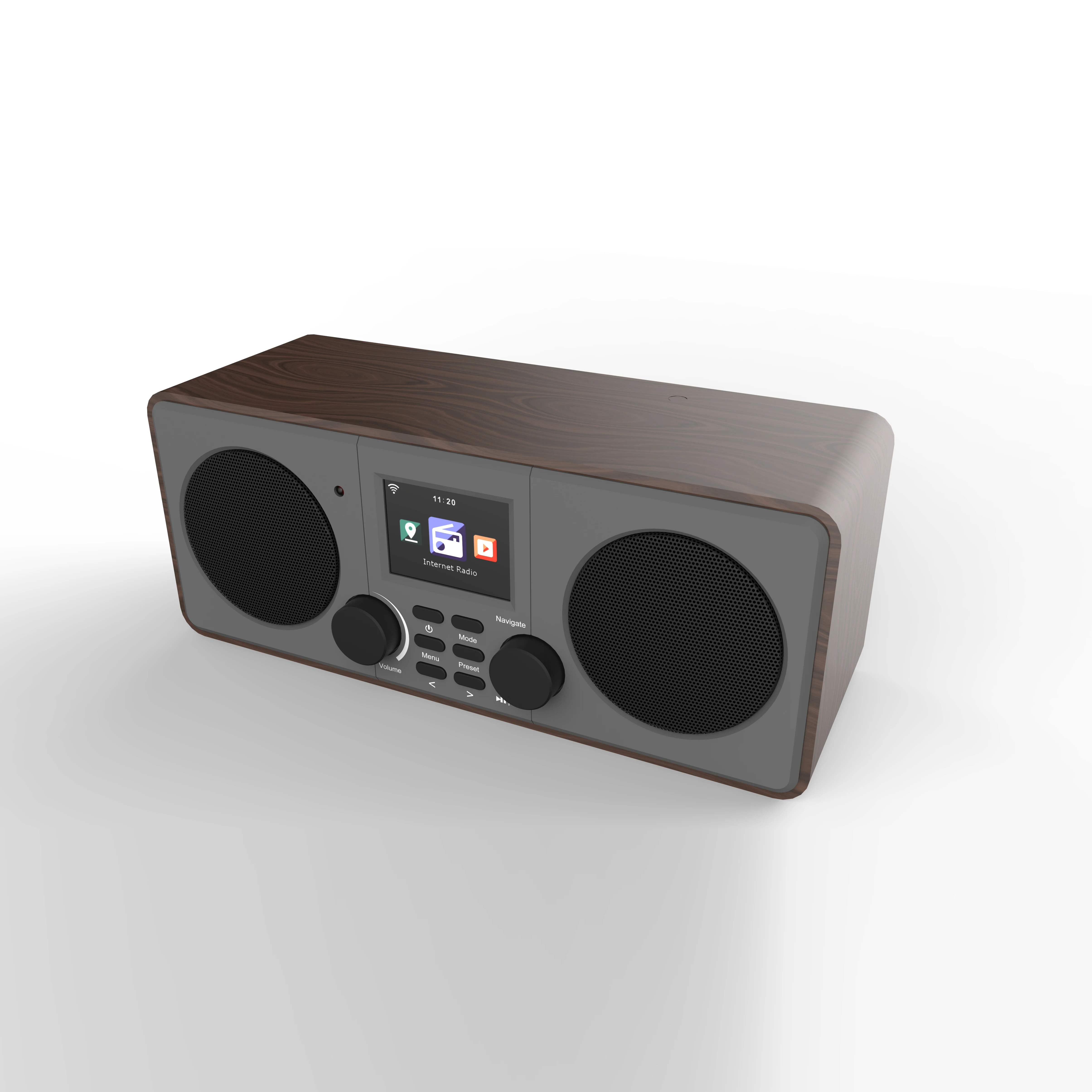 Деревянное стерео интернет-радио с FM/DAB BT WIFI беспроводной двойной динамик высокое качество звука