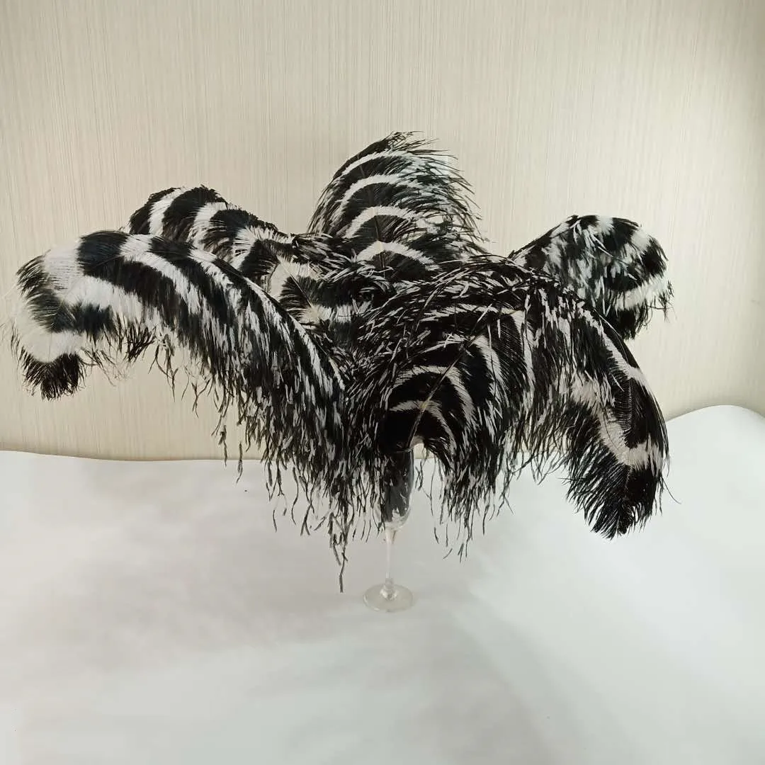 Wholesale trimmed decoration zebra ostrich feathers quill plume for large feather wings costume set