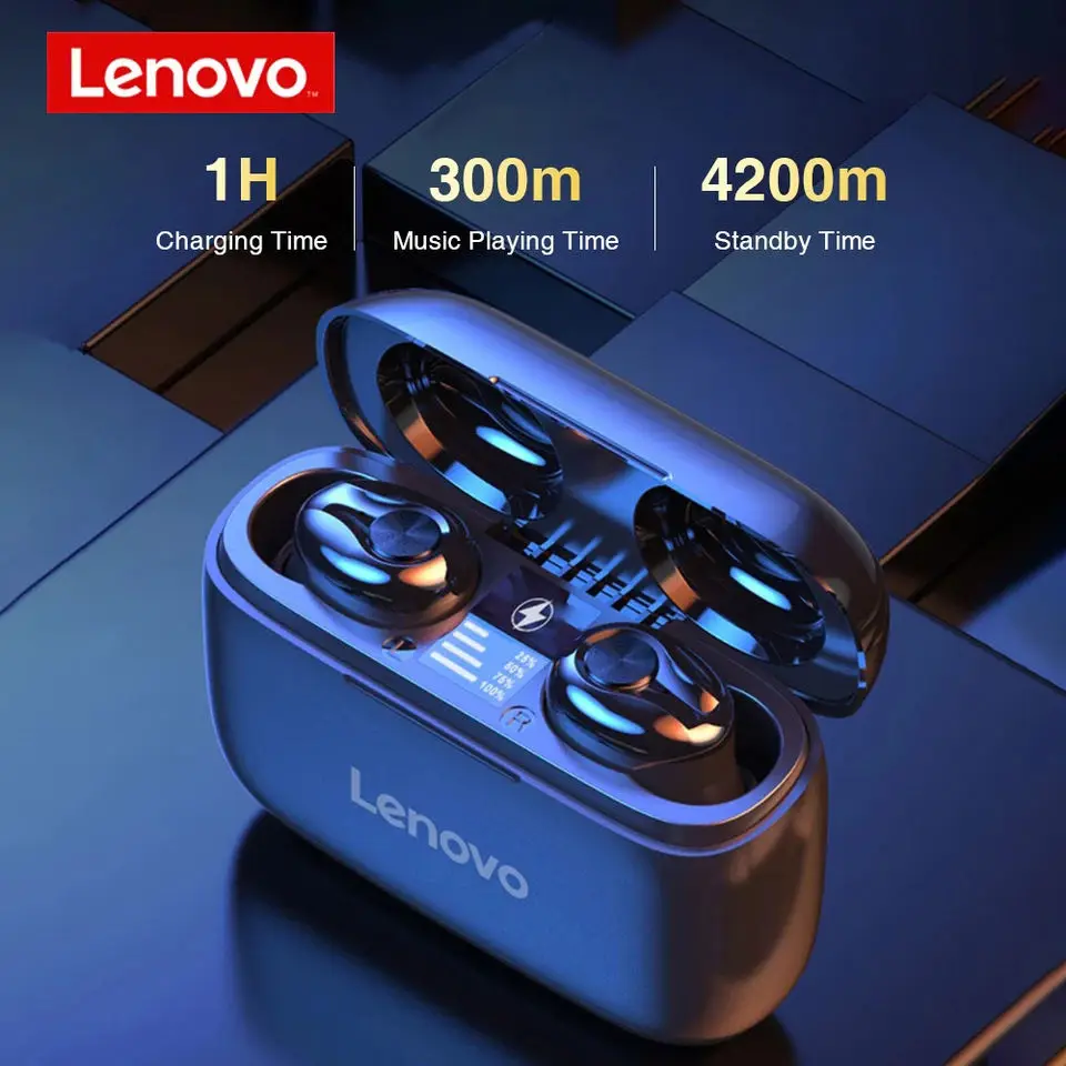 Lenovo HT18 TWS Sports True Wireless Bluetooth 5.0 Earphone Earbuds HD Stereo Headset Battery 1000mAH Charging Box