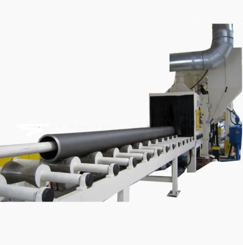 Special shot blasting machine for removing dirt on the surface of oil drums / covers / tubes and vessels