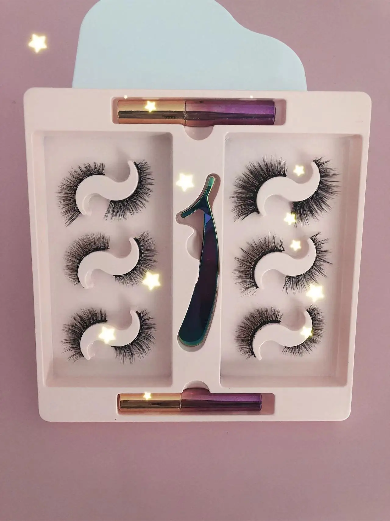 High Quality 3 Pairs 5 Pairs Magnetic False Eyelashes Magnetic Eyelashes No Glue No Eyeliner Magnetic Eyelashes