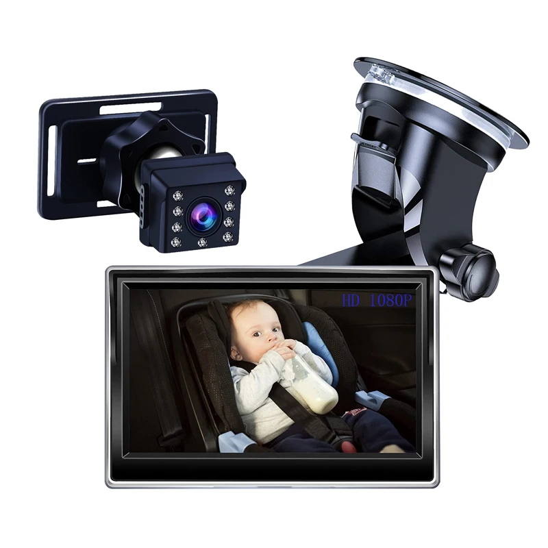 5 inch 1080P HD Baby Car Camera Monitor Baby Car Mirror with Night Vision for Baby Safety