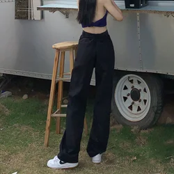 New Women Loose High waist sexy Straight Jeans Wide leg pants Comfortable Stylish Female Casual Denim Trousers