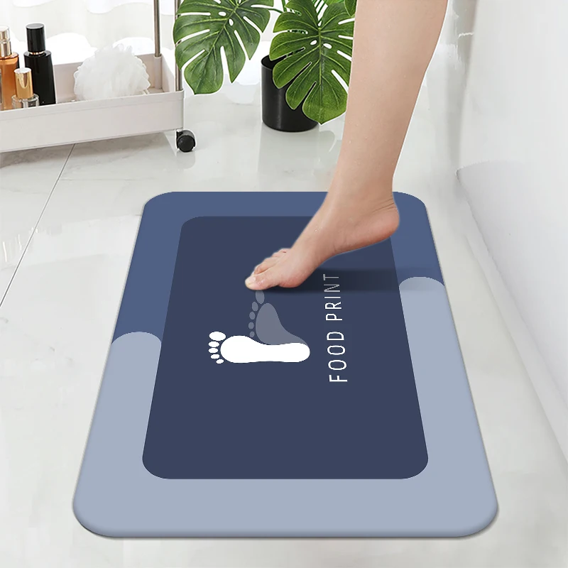 Bath Mat With Home Word Hotel Soft Anti-Slip Diatomite Absorbent Mat