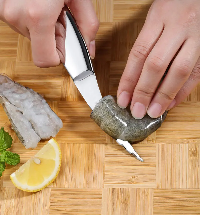 Portable Kitchen Supplies Stainless Steel Peeling Shrimp Lobster Knifes Shrimp Line Knife Practical Seafood Tools