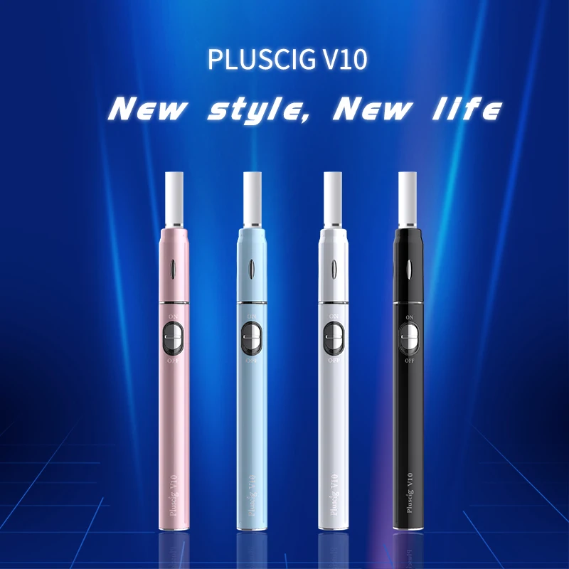 
Wholesale Pluscig V10 Heat Not Burn Device Electronic Cigarette Vape Pen Starter Kit 