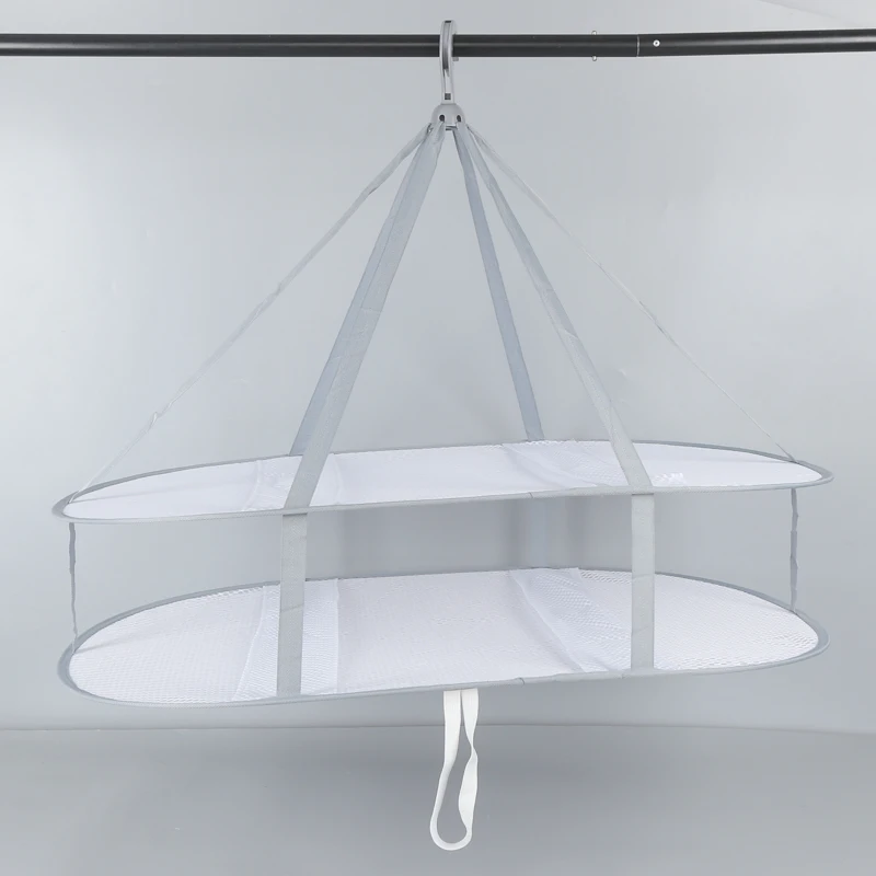 
Dryer Double Layer Mesh Hanger Drying Rack Folding Hanging Sweater Drying Clothes Laundry Basket 