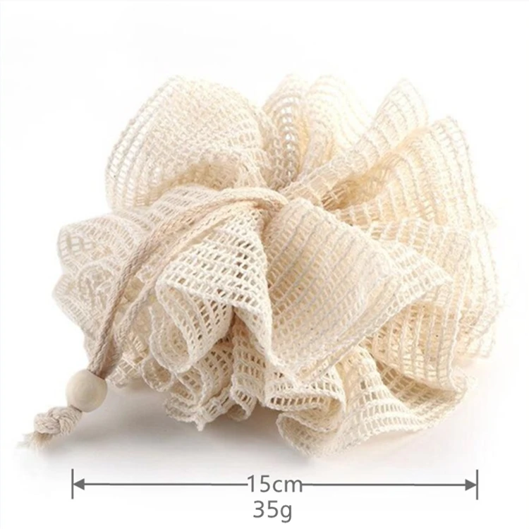 Zero Waste Natural Biodegradable Eco Friendly Ramie Hemp Mesh Sisal Bath Body Puff Pouf Shower Exfoliating Loofah Sponge ball