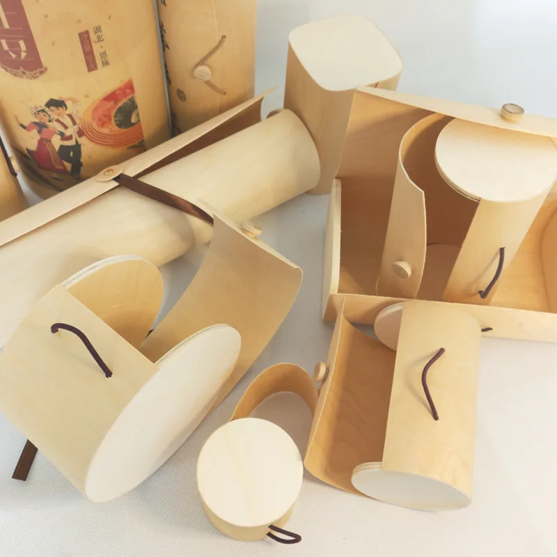 High Quality Low Price Christmas Gift Packaging Soft Wood Birch Bark Chocolate Candy Macarons Glasses Wooden Storage Box