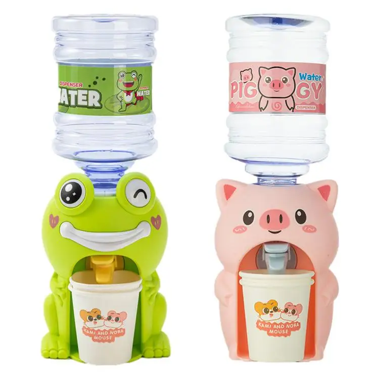
Mini Water Dispenser for Children Kids Gift Cute Cold/Warm Water Juice Milk Drinking Fountain Simulation Cartoon Pig Kitchen Toy 