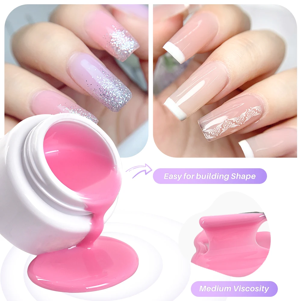 Factory Wholesale Deroi 1Kg UV Builders Gel 36 Colors Nude Color Extension Glue Hard Gel Nail Builder For Nail Art