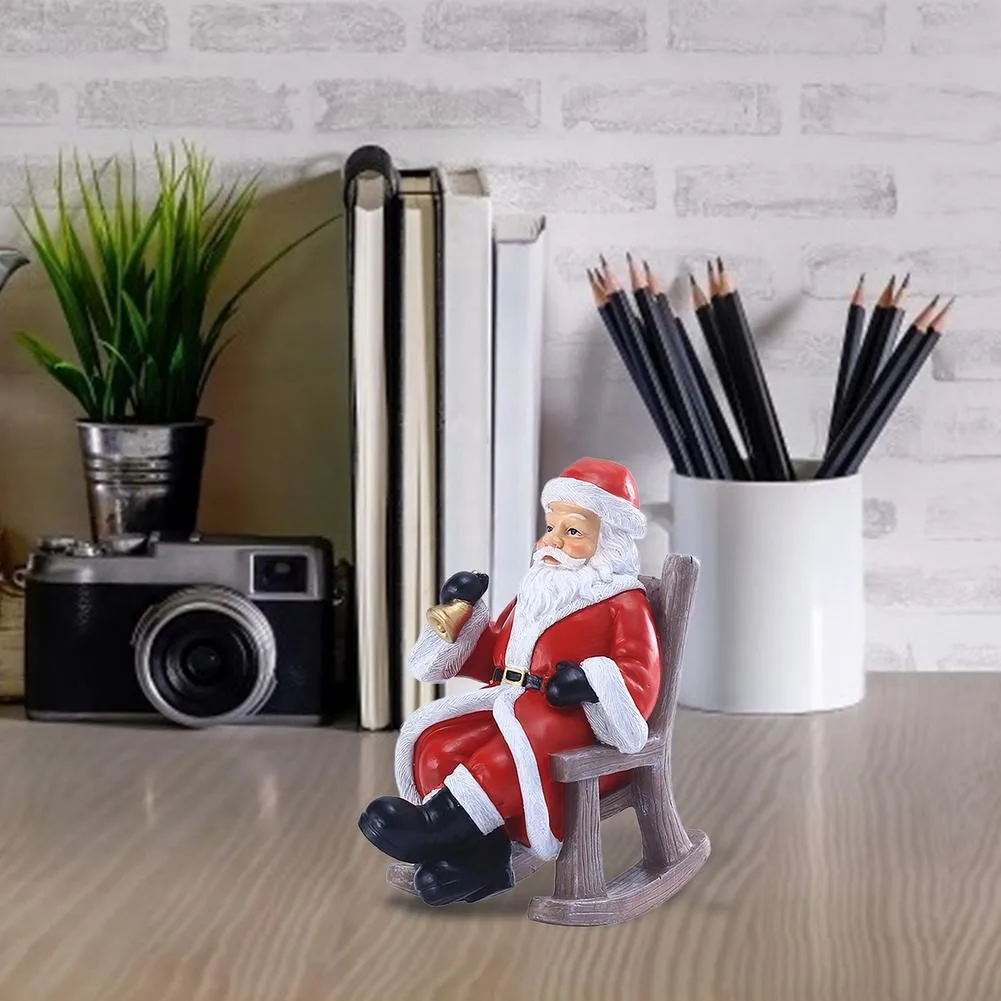FREE SAMPLE  Chair Santa Claus Statue Miniature Christmas Figurines Christmas Resin Ornament Figurine Resin Craft Work Christmas