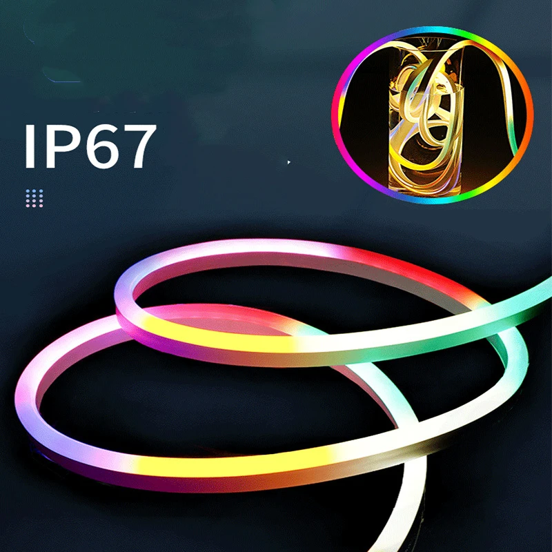 Factory direct sales Cheap Tube 6*12mm 120leds 10mm cold white 5050RGB With connector Neon led flex strip light