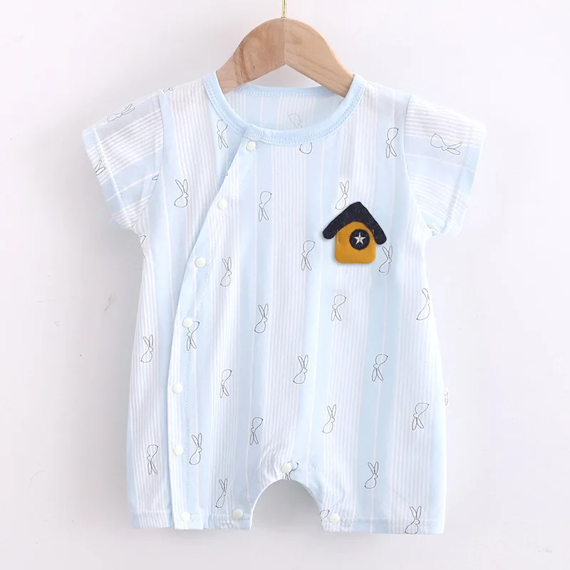 Newborns thin rompers baby organic cotton summer kids wear toddlers jumpsuits infants baby girls boys pajamas 0-3-9-12 months