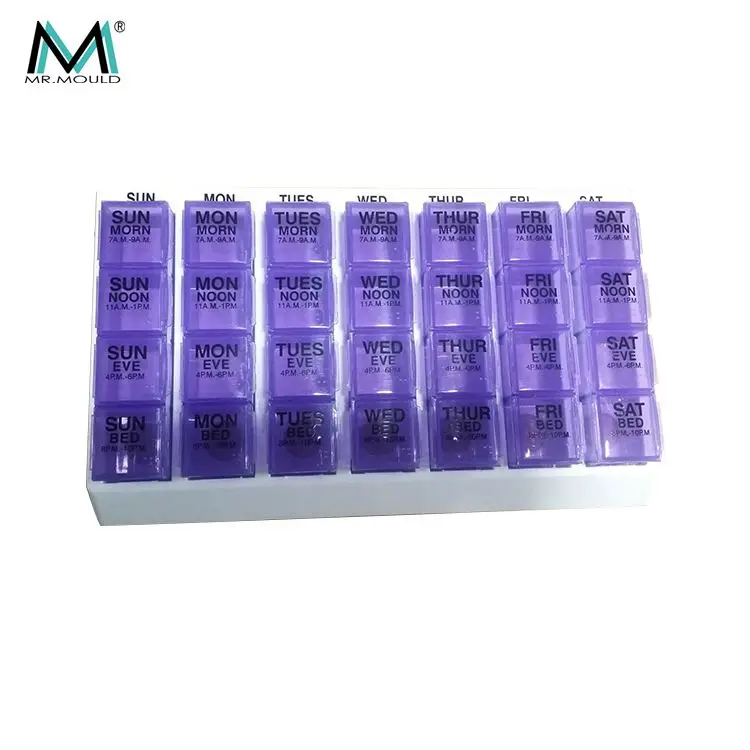 MM-PB070 Cheap Price Mini Plastic 7 day Plastic Pill Box Organizer Compartment Pill Box Outdoor Portable Pill Box