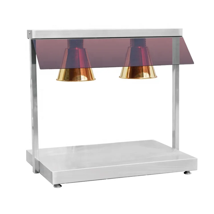 Инфракрасная лампа для подогрева пищи, подогреватель для буфета с 2 лампами, подогреватель пищи из нержавеющей стали