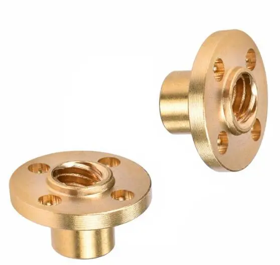 T8 Lead 8mm Pitch 2mm Brass Nut Copper Trapezoidal Screw Nut for T8 Screw