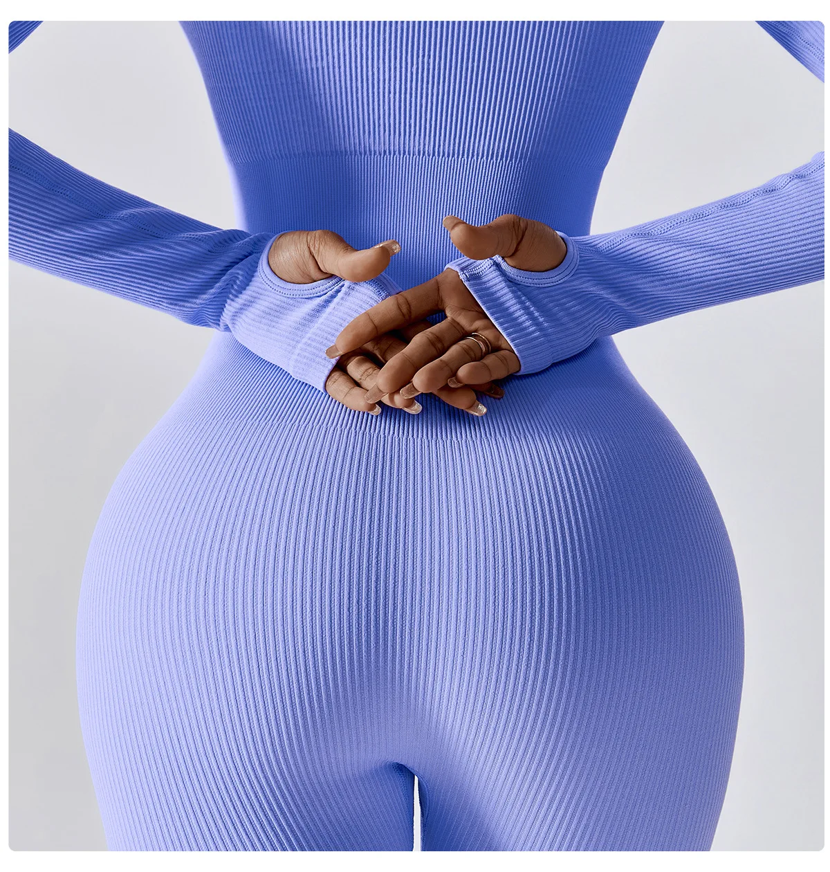 Custom Ribbed Fitness Yoga Sports Jumpsuit Tight Long-sleeved SuitYoga Jumpsuit Women Playsuits Bodysuits