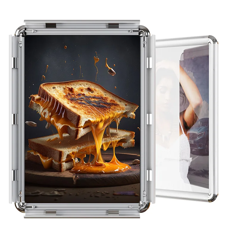 Круглые углы CYDISPLAY, 25 мм, Быстросменные рамки для плаката a4, 8,5x11, рамка для щелчка, серебристая, размер A4, для настенного монтажа