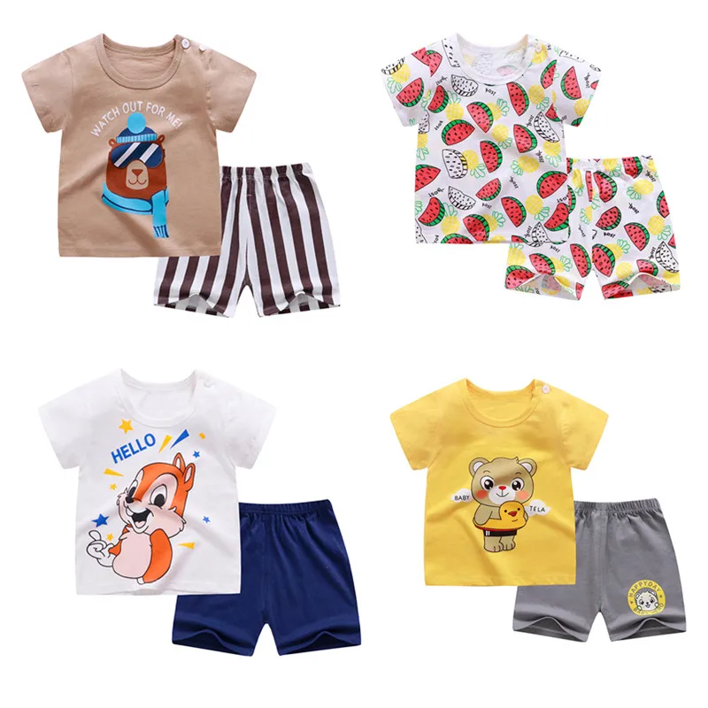 
hot sale amazon ebay supplier short sleeve baby clothing sets cotton baby clothing set 
