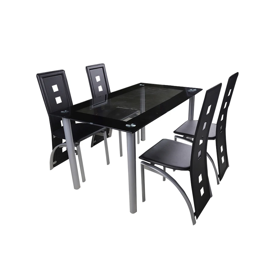 Современный черный расширяемый мраморный обеденный стол, набор из 6 стульев, мебель для кухни, ресторана, столовой