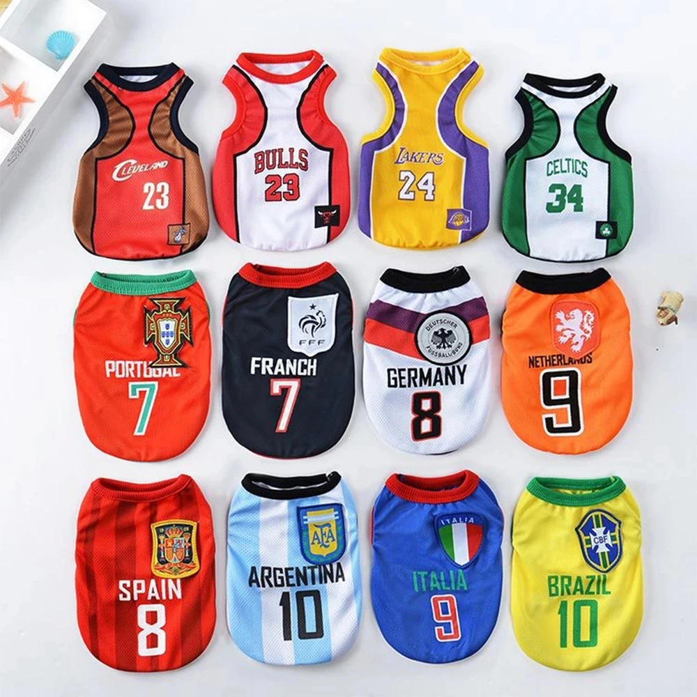 Flame Summer Dogs Jersey Small Large Dogs Shirts For Pets Clothes Spitz Labrador Jersey Basketball Soccer Male Dogs Vest Mesh
