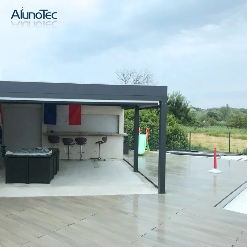 Electric Gazebo Outdoor Garden Waterproof Pergola Aluminum Slats For Backyard